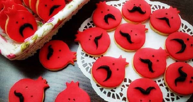 طرز تهیه بیسکویت کوکی انار با رویال آیسینگ