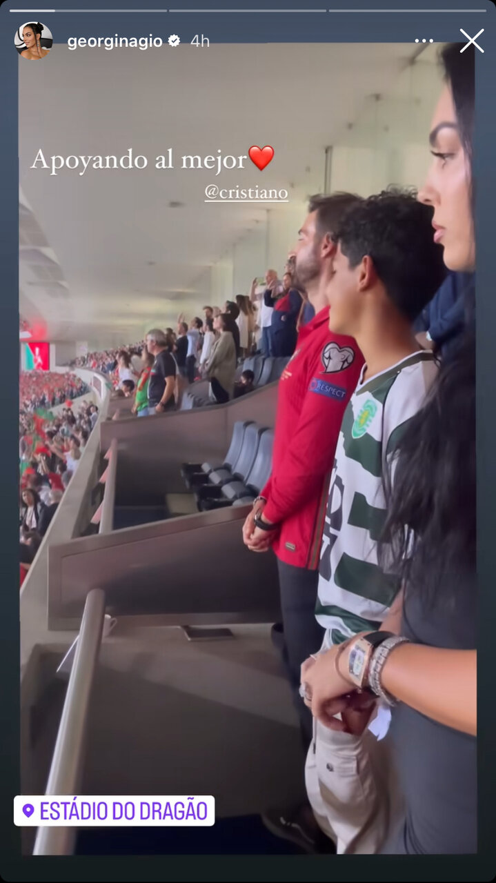 عکس‌| جورجینا تماشاگر شب تاریخی رونالدو؛ استوری عاشقانه برای Cr7
