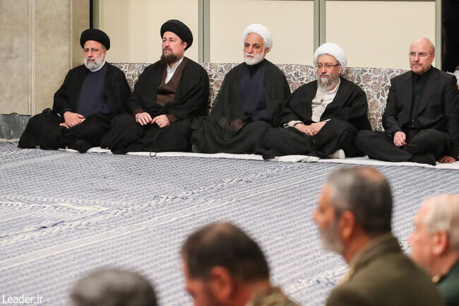 سیدحسن خمینی همنشین رئیسی و محسنی اژه ای شد /قالیباف و آملی لاریجانی هم بودند +عکس