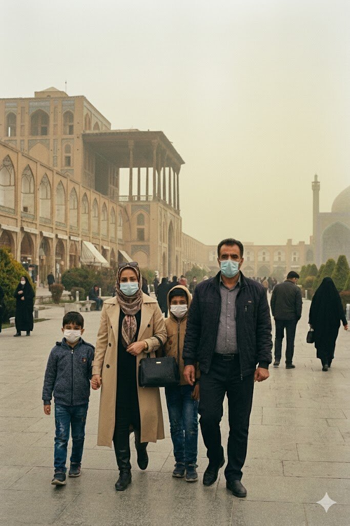 هم‌دستی آنفولانزا و آلودگی هوا در اصفهان
