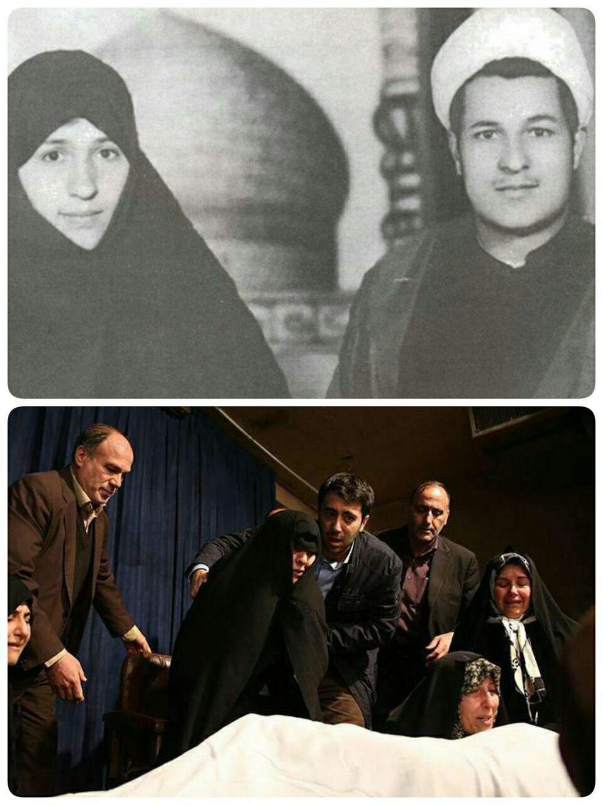 آیت الله هاشمی رفسنجانی در کنار همسرش / دیروز و امروز...