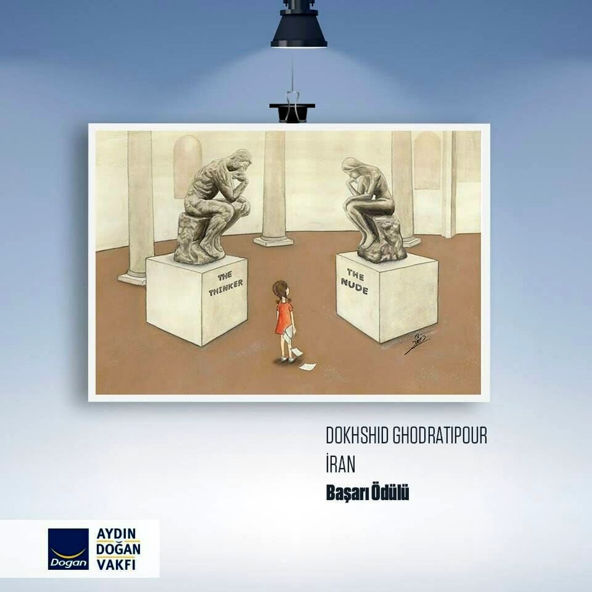 جایره ویژه جشنواره  آیدین دوغان در دستان کارتونیست اصفهانی