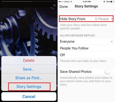 محدود کردن استوری های اینستاگرام