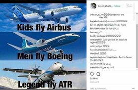 پست اینستاگرامی جالب خلبان هواپیمای ATR