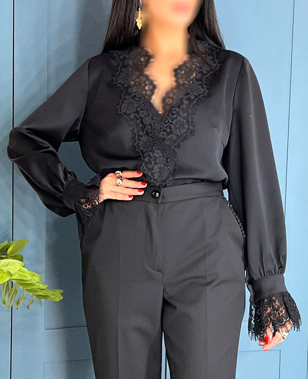 50 مدل شومیز مشکی محرمی 1404 ساده و شیک از اینستاگرام