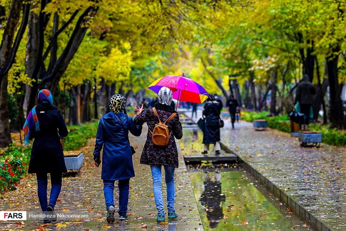 رهگذران و چترها