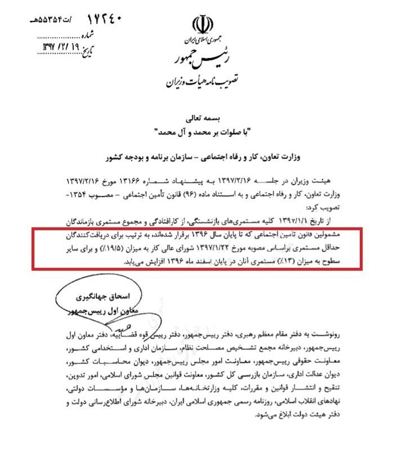 ابلاغ افزایش ۱۹.۵ درصدی حداقل حقوق بازنشستگان+ سند