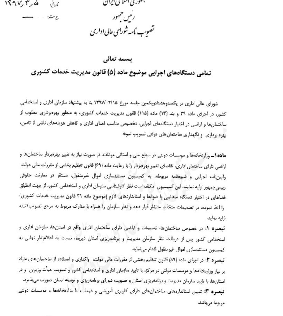 رئیس جمهور برای خرید ساختمان جدید توسط دستگاه‌های دولتی شرط گذاشت