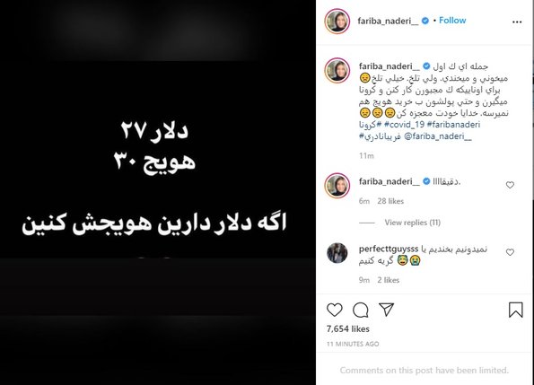 کنایه فریبا نادری به گرانی‌ها: اگر دلار دارین هویجش کنین!/ عکس