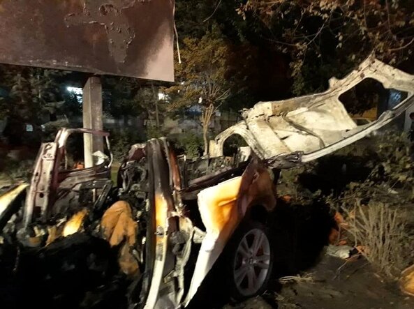 مرگ تلخ سرنشینان BMW میان شعله‌های آتش + تصاویر