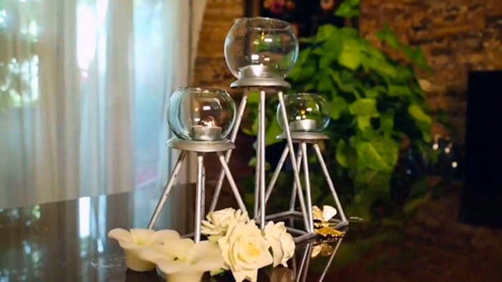 آموزش ساخت جاشمعی با نی کاغذی + فیلم