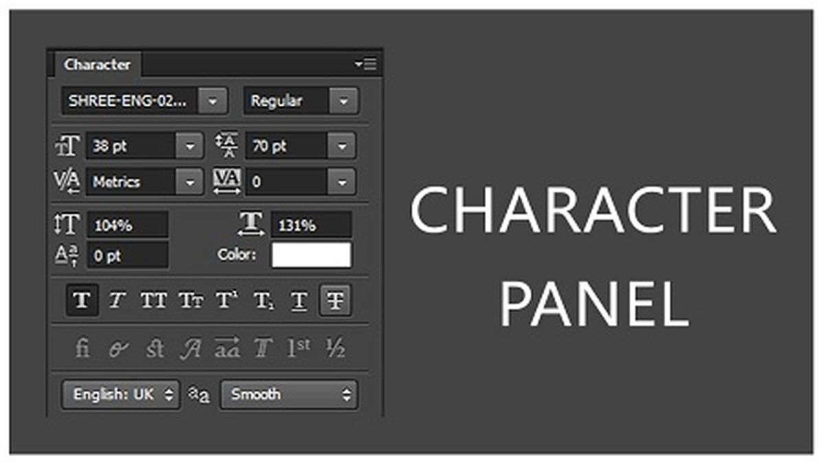 آموزش کامل کار با پنل کاراکتر در فتوشاپ