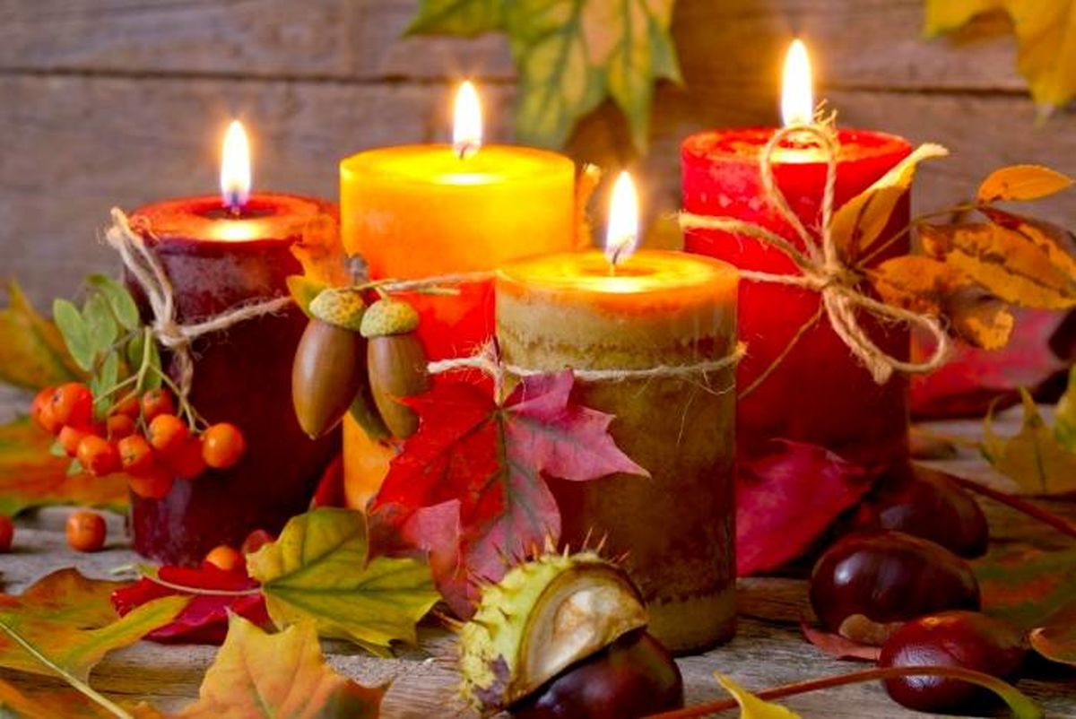 ایده شمع آرایی و تزیین شمع به سبک پاییزی