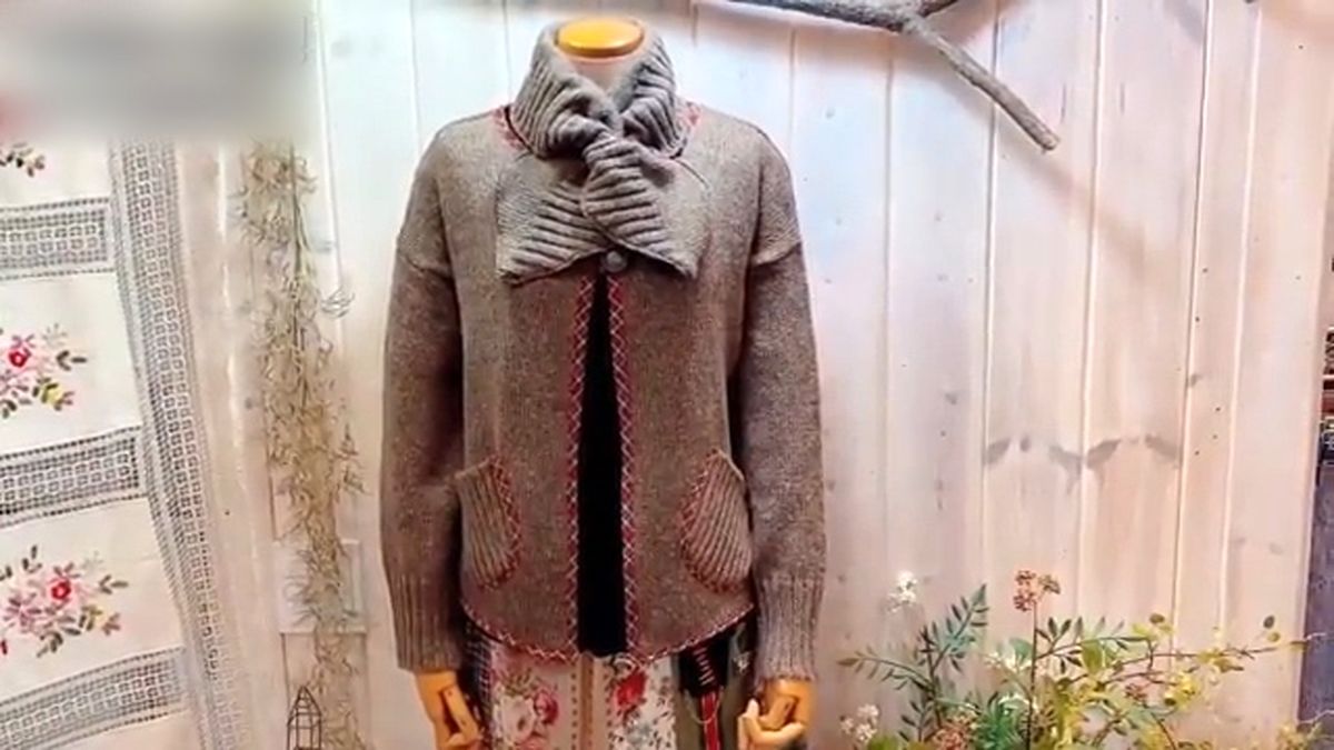 تبدیل بلوز بافت به ژاکت + فیلم