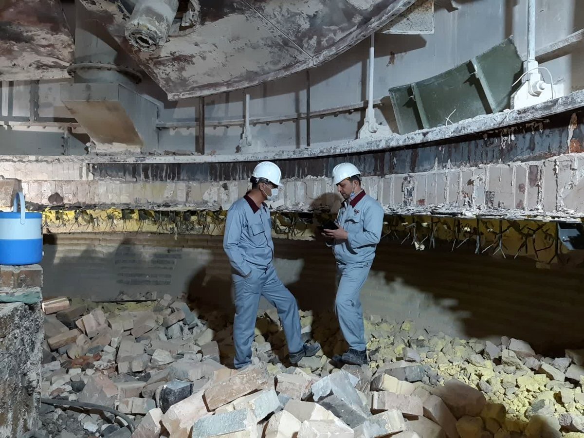 تعمیرات اساسی نسوز كوره 1 واحد آهك‌سازی فولادسنگ مباركه