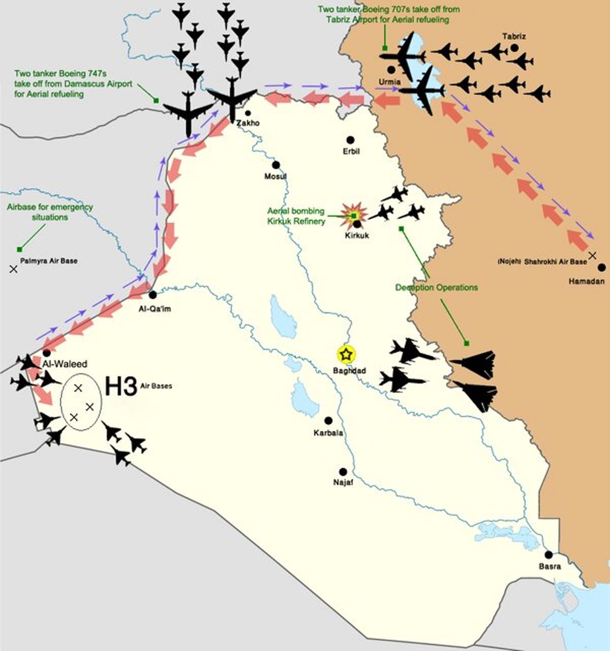 بزرگترین عملیات هوایی ایران /اشباح ایرانی به داخل خاک بعثیها وارد شدند /جزئیات خواندنی از عملیات H-۳