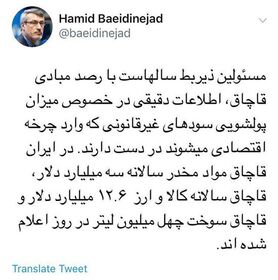 بعیدی‌نژاد: مسئولان از پولشویی در کشور باخبرند