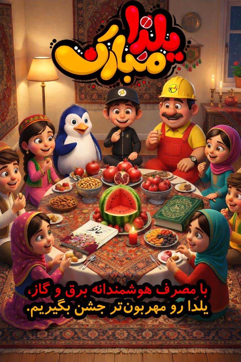 با مصرف هوشمندانه برق و گاز، یلدا رو مهربون‌تر جشن بگیریم.